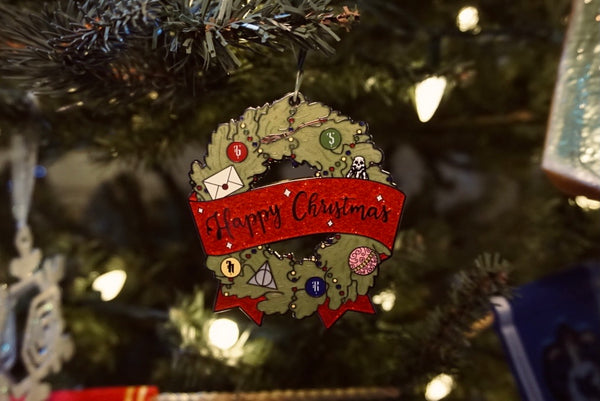 Happy Christmas Holiday Ornament/Pin